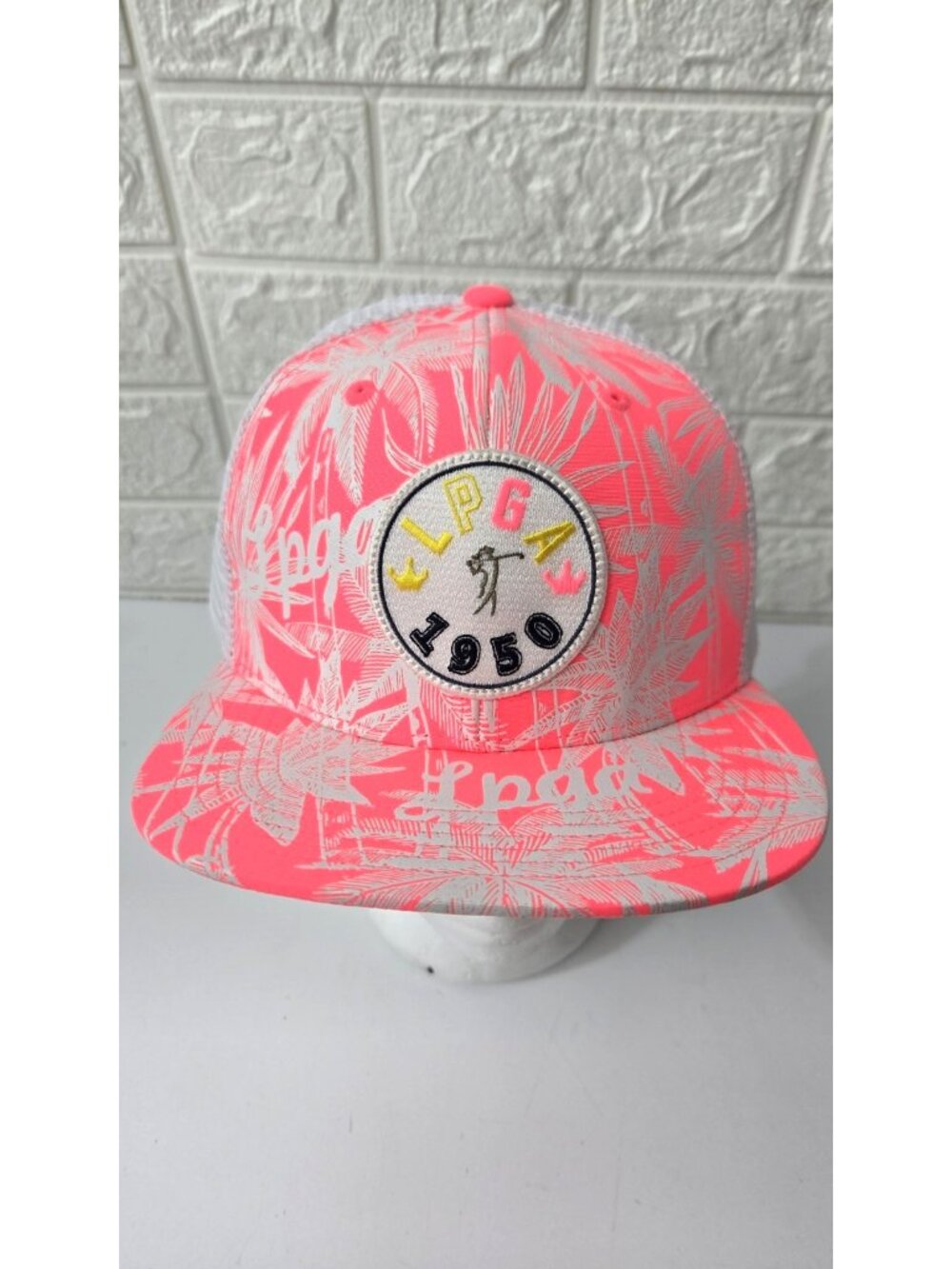 LPGA Gallery Golf Hat Adjustable Fantasy Series Womens Pink Floral Mesh One Size